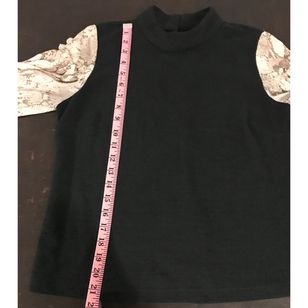 Anthro Current Air Snakeskin Print Mixed Media Top S Lightweight Boho Chic - Picture 8 of 11